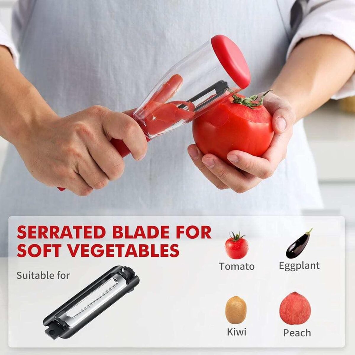 Vegetable Peeler with Container: Slice, Shred & Store in One Handy Tool